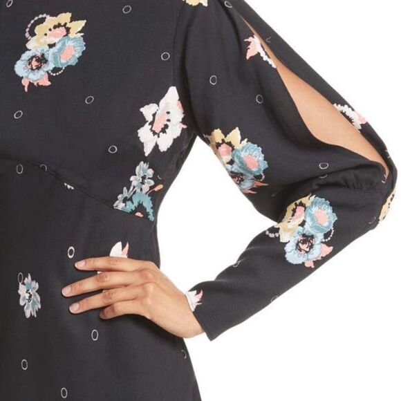 Free People Sunshadows Floral Split Sleeve Dress - Picture 7 of 8